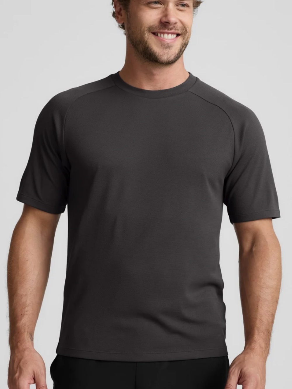 Beyond Yoga Men's Short Sleeve Crew Tee - Charcoal